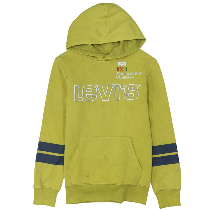 Levi's Boys Green Hoodie 14 Years 164cm Pullover Hooded Sweatshirt Logo Cotton