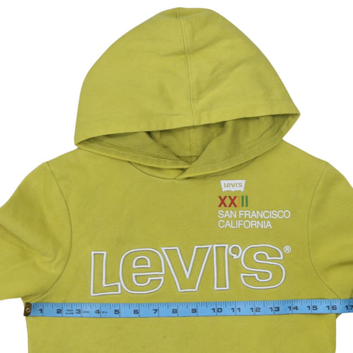 Levi's Boys Green Hoodie 14 Years 164cm Pullover Hooded Sweatshirt Logo Cotton