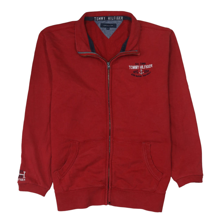 Tommy Hilfiger Mens Red 2XL Track Jacket Full Zip Cotton Stand Collar