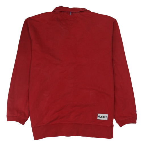 Tommy Hilfiger Mens Red 2XL Track Jacket Full Zip Cotton Stand Collar