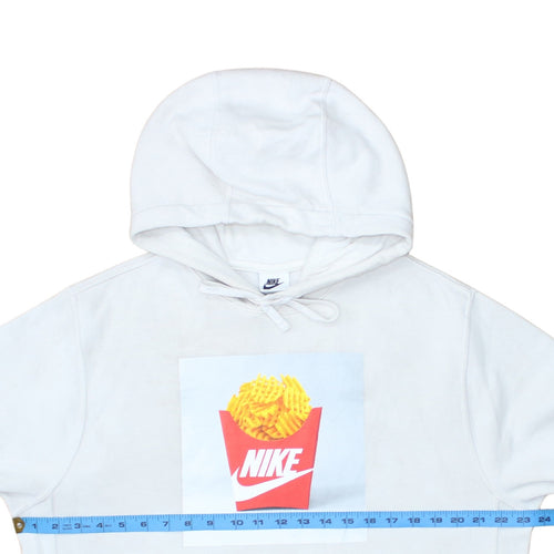 Nike Men's White Graphic Pullover Hoodie Size M