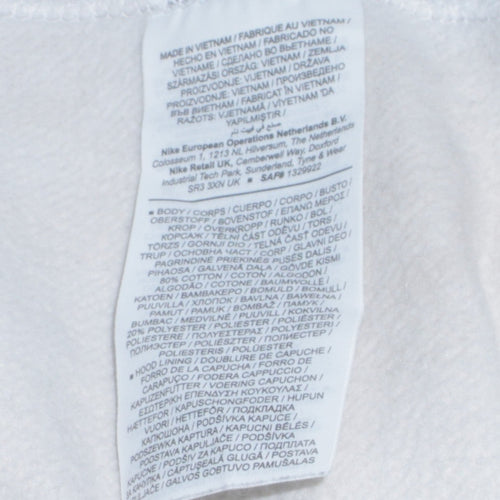 Nike Men's White Graphic Pullover Hoodie Size M