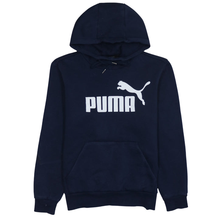 Puma Men's Blue Pullover Hoodie XS Logo Fleece Sweatshirt