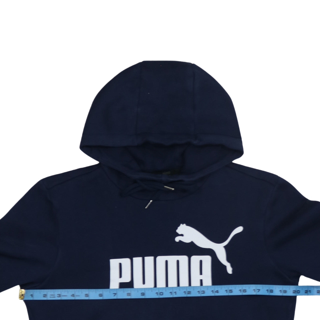 Puma Men's Blue Pullover Hoodie XS Logo Fleece Sweatshirt
