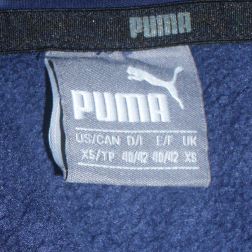 Puma Men's Blue Pullover Hoodie XS Logo Fleece Sweatshirt