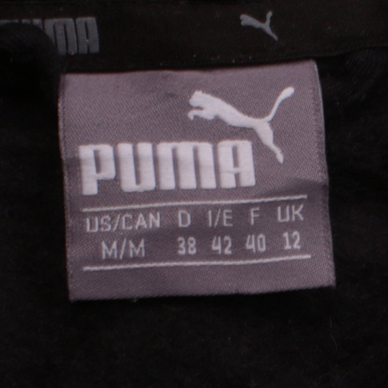 Puma Womens Black Full Zip Hoodie Size 12 Logo Print Casual Sweatshirt
