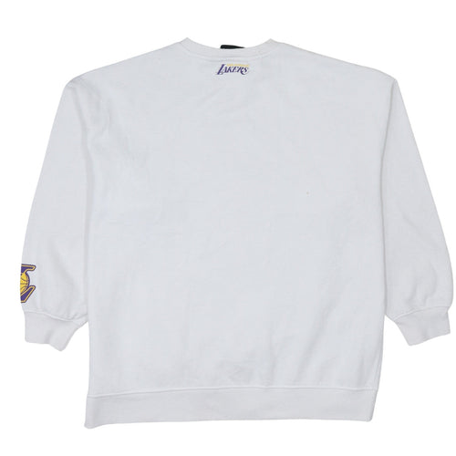 NBA Los Angeles Lakers White Crew Neck Sweatshirt Women L Graphic Print
