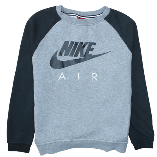 Nike Men's Grey Graphic Logo Pullover Sweatshirt S