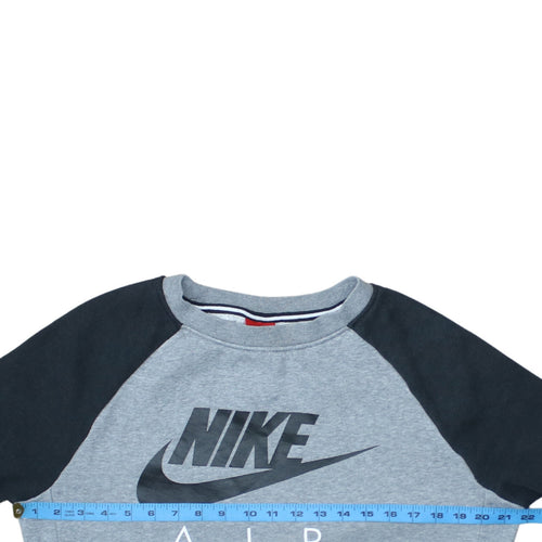 Nike Men's Grey Graphic Logo Pullover Sweatshirt S