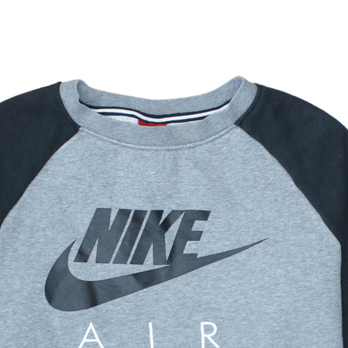 Nike Men's Grey Graphic Logo Pullover Sweatshirt S