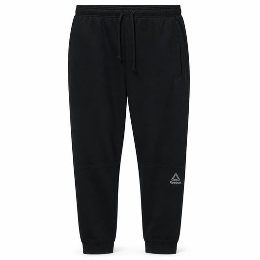 Front view of Reebok Men's Black XL Jogger Trousers Speedwick Moisture Wicking
