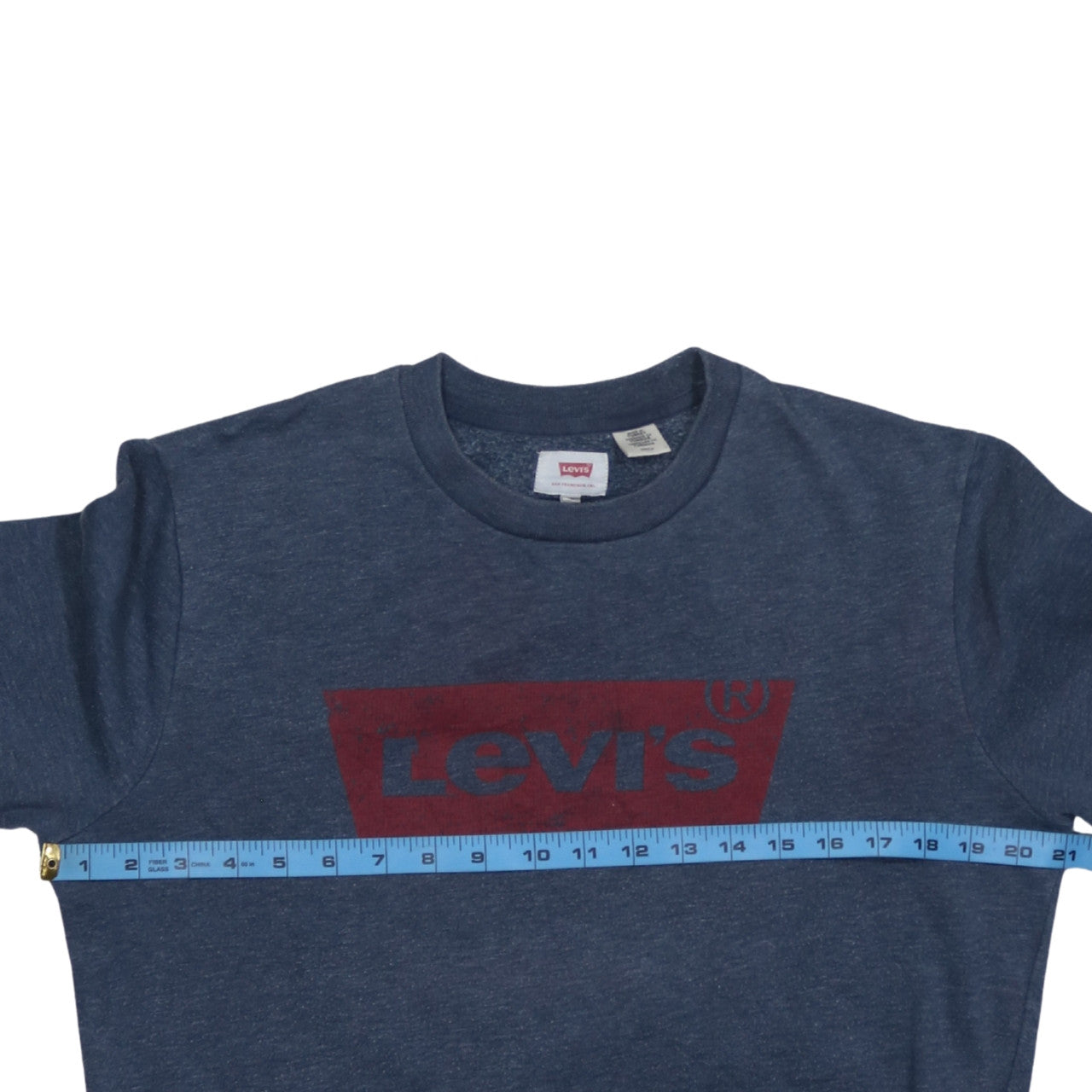 Levi's Men's Blue Crew Neck Logo Pullover Sweatshirt Size S