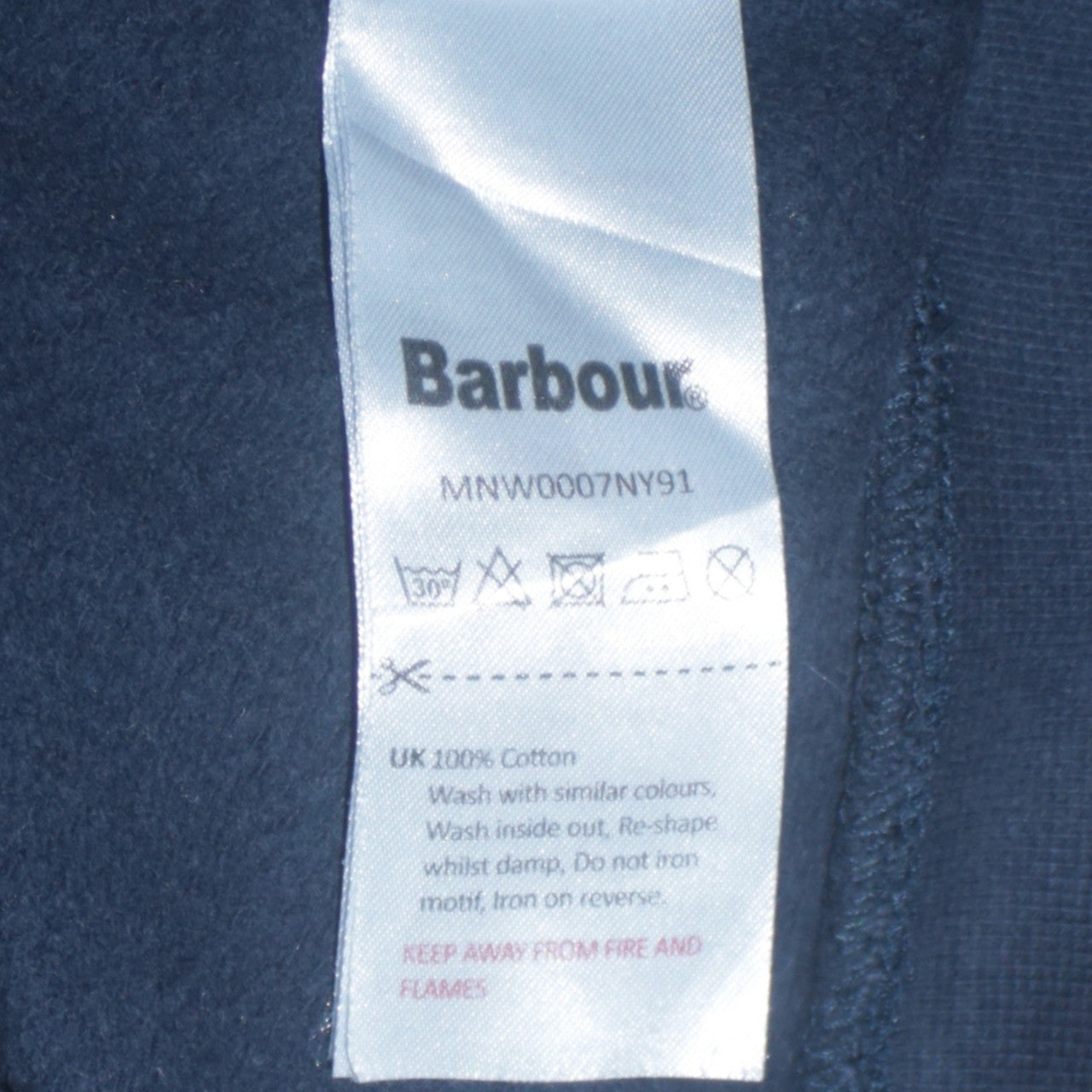 Barbour Men's Blue Cotton Crew Neck Pullover Sweatshirt Size L