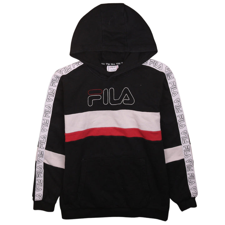Fila Boys Black Hoodie 13-14 Years Pullover Logo Cotton Blend