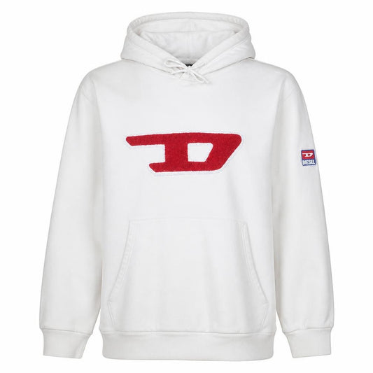 Diesel Womens White Pullover Hoodie XXL Cotton Blend Logo Design