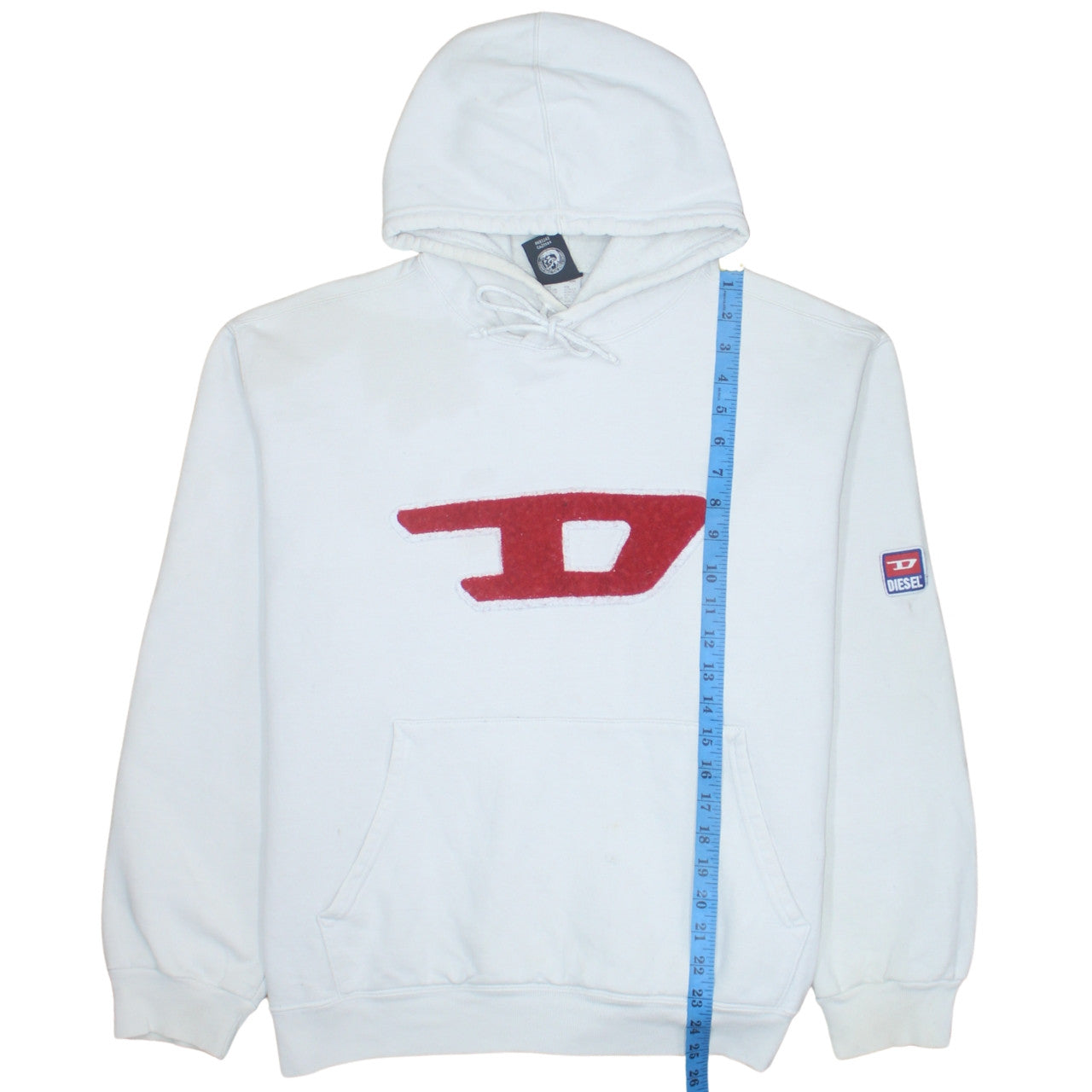 Diesel Womens White Pullover Hoodie XXL Cotton Blend Logo Design