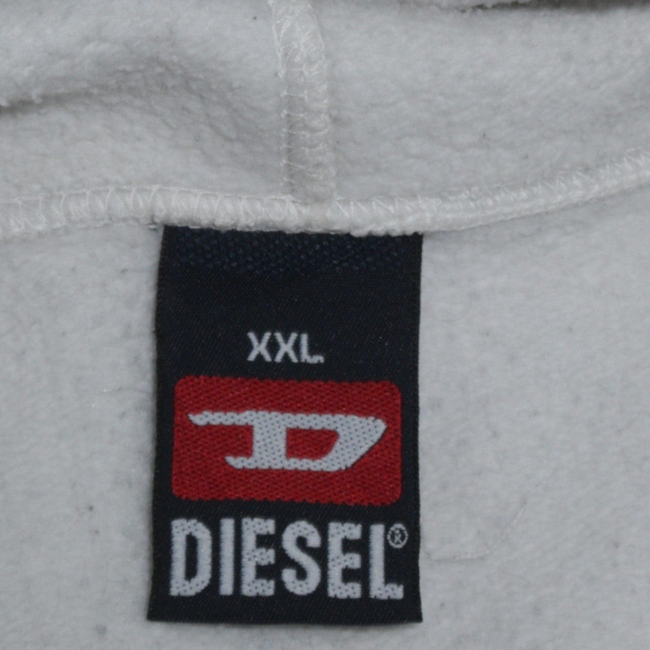 Diesel Womens White Pullover Hoodie XXL Cotton Blend Logo Design