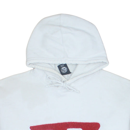 Diesel Womens White Pullover Hoodie XXL Cotton Blend Logo Design