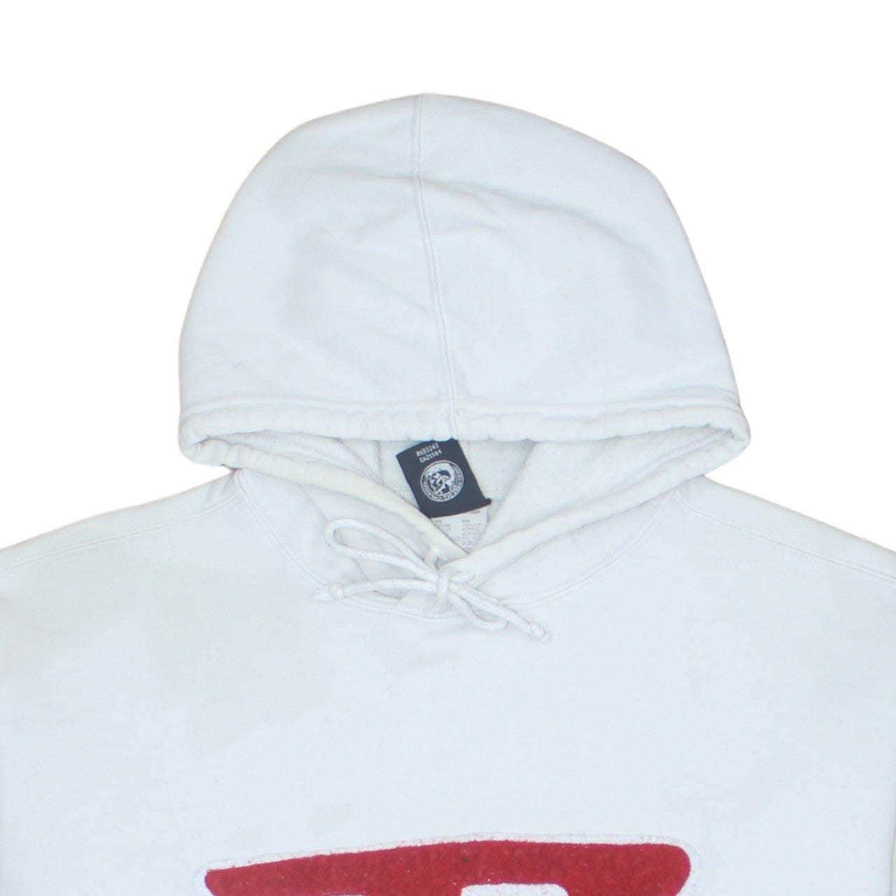 Diesel Womens White Pullover Hoodie XXL Cotton Blend Logo Design