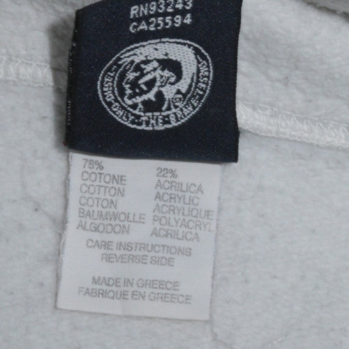 Diesel Womens White Pullover Hoodie XXL Cotton Blend Logo Design