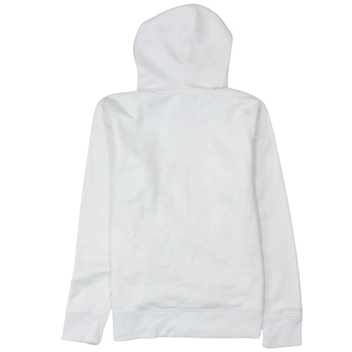 Under Armour Women's White Hoodie Large Pullover Fleece Logo Sweatshirt