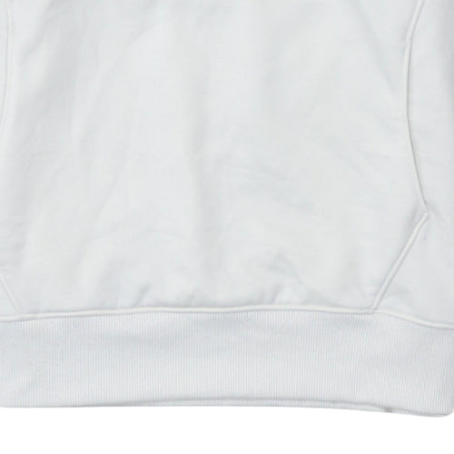 Under Armour Women's White Hoodie Large Pullover Fleece Logo Sweatshirt