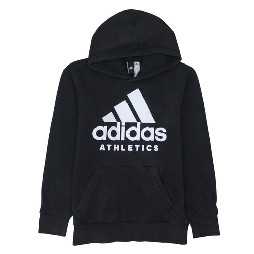 Adidas Men’s Black Pullover Hoodie Small Logo Fleece Sweatshirt