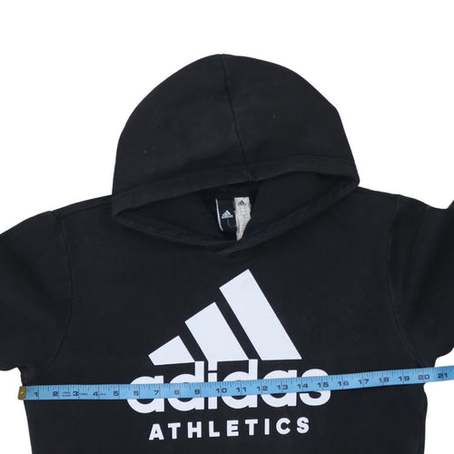 Adidas Men’s Black Pullover Hoodie Small Logo Fleece Sweatshirt