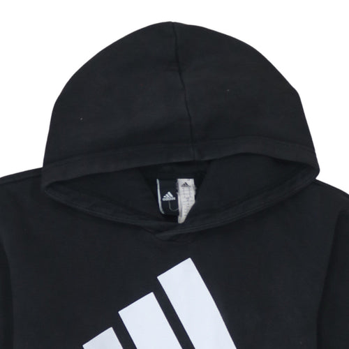 Adidas Men’s Black Pullover Hoodie Small Logo Fleece Sweatshirt