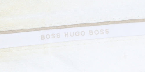 Hugo Boss Men's Beige Linen Chino Trousers Size 32 Regular