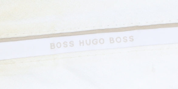 Hugo Boss Men's Beige Linen Chino Trousers Size 32 Regular