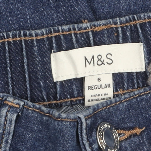 Marks and Spencer Women's Blue Tapered Denim Jeans Size 6 Regular