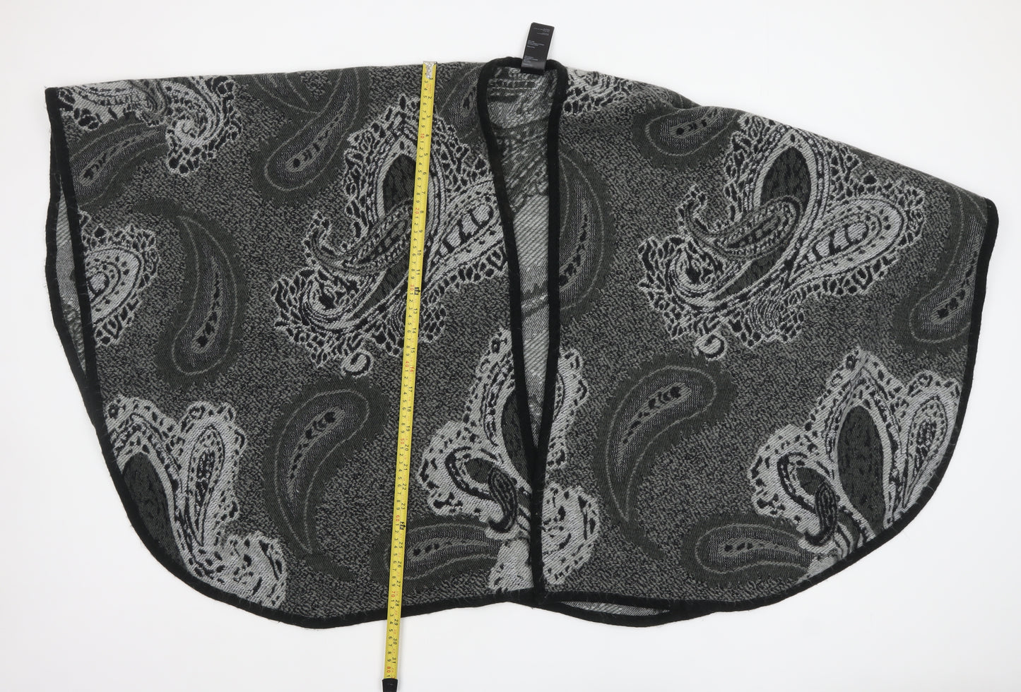 Oasis Women Grey Paisley Knit Cape One Size Acrylic Jumper