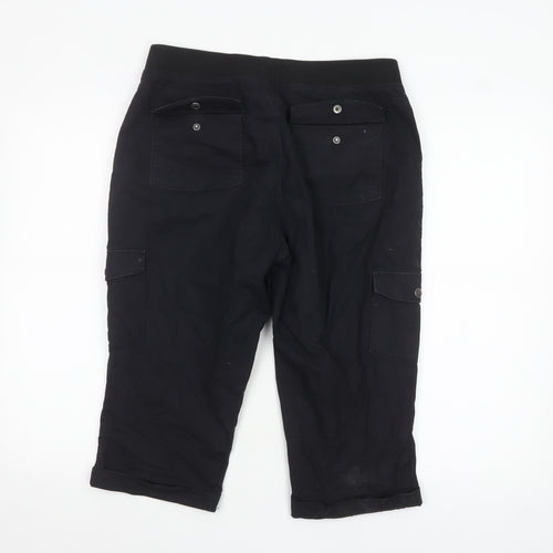 Lee Womens Black Size 8 Petite Relaxed Fit Cargo Shorts