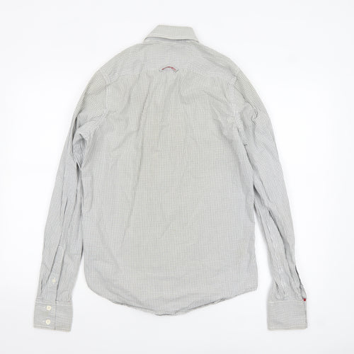 Superdry Men's White Check Cotton Button-Up Shirt Small