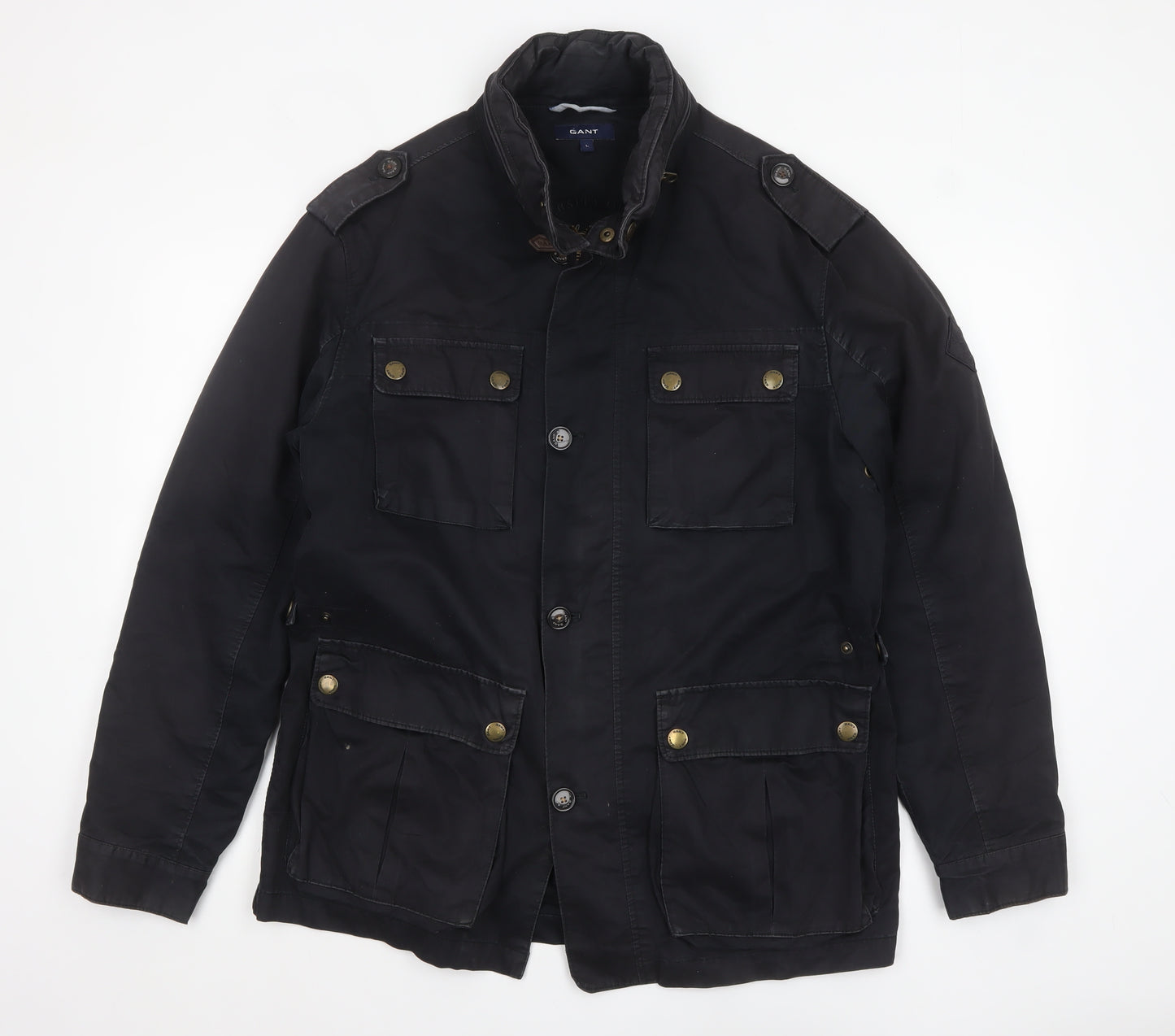 GANT Men's Black Cotton Blend Military Jacket L