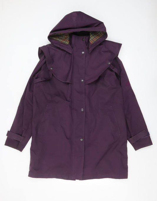 Jack Murphy Women’s Purple Waterproof Rain Coat UK 12 Hooded Long Outdoor