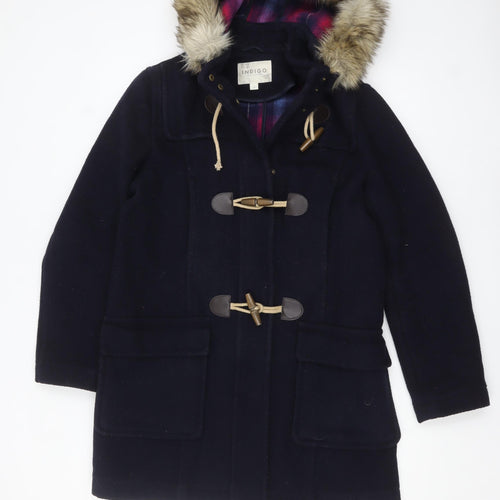 Marks and Spencer Indigo Women’s Blue Wool Blend Duffle Coat Size 12