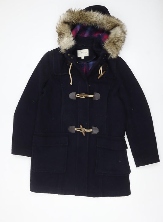Marks and Spencer Indigo Women’s Blue Wool Blend Duffle Coat Size 12