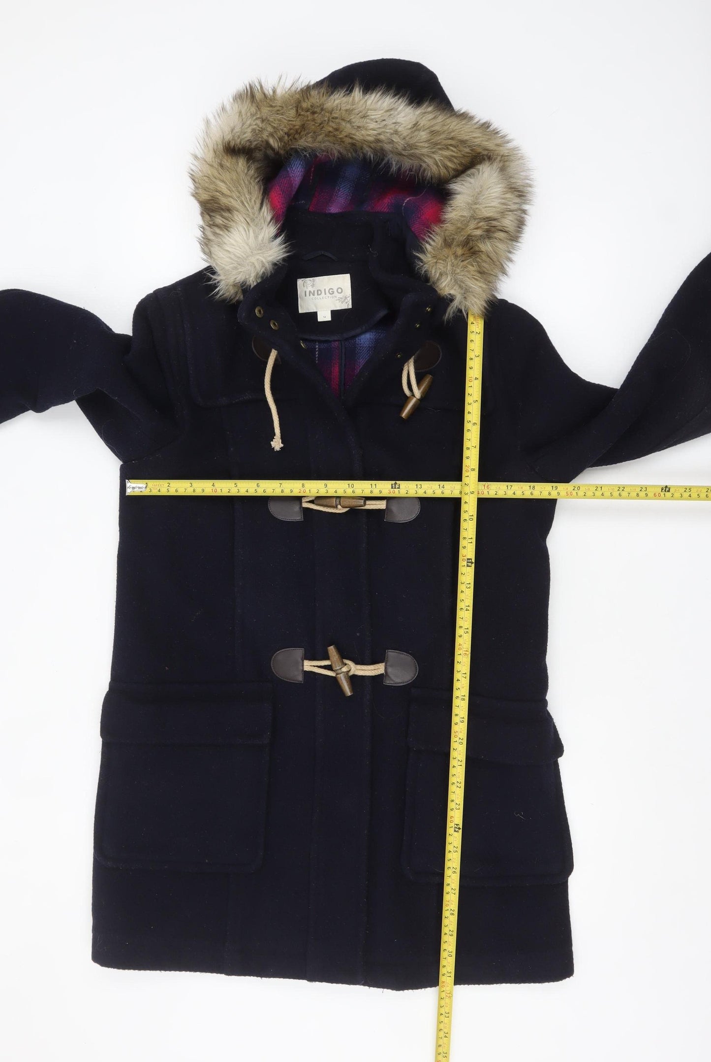 Marks and Spencer Indigo Women’s Blue Wool Blend Duffle Coat Size 12