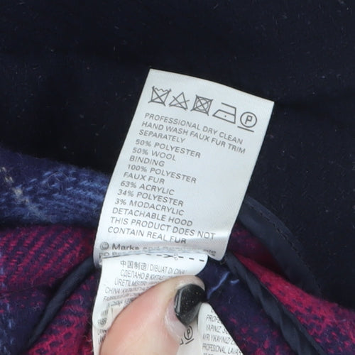 Marks and Spencer Indigo Women’s Blue Wool Blend Duffle Coat Size 12