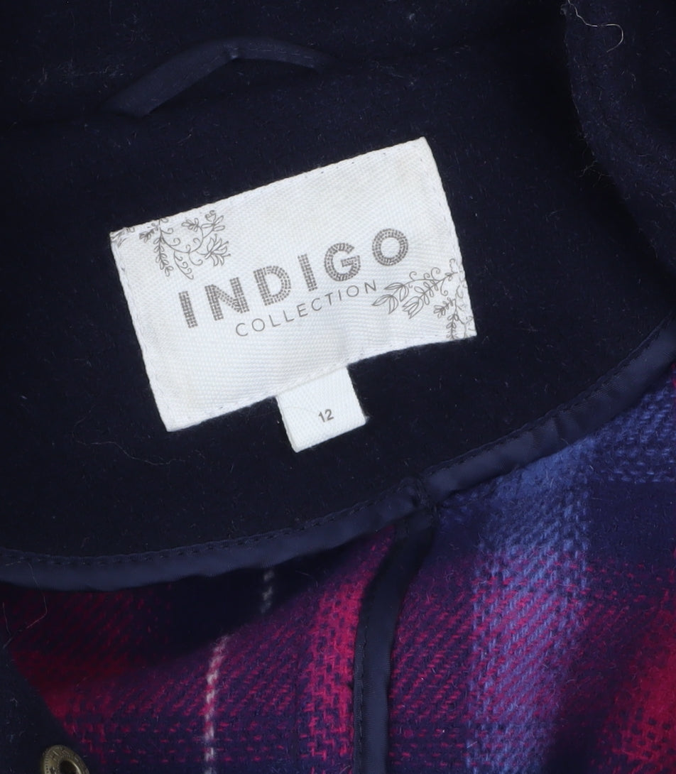 Marks and Spencer Indigo Women’s Blue Wool Blend Duffle Coat Size 12