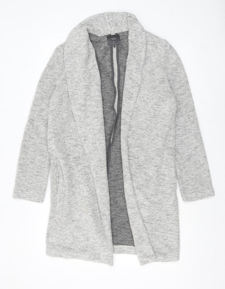 Next Women’s Grey Knit Coatigan Size 10 Regular Long Sleeve