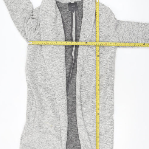 Next Women’s Grey Knit Coatigan Size 10 Regular Long Sleeve