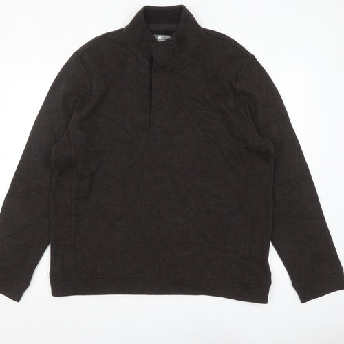 TU Men’s Brown High Neck Pullover Sweatshirt Size L Cotton Blend