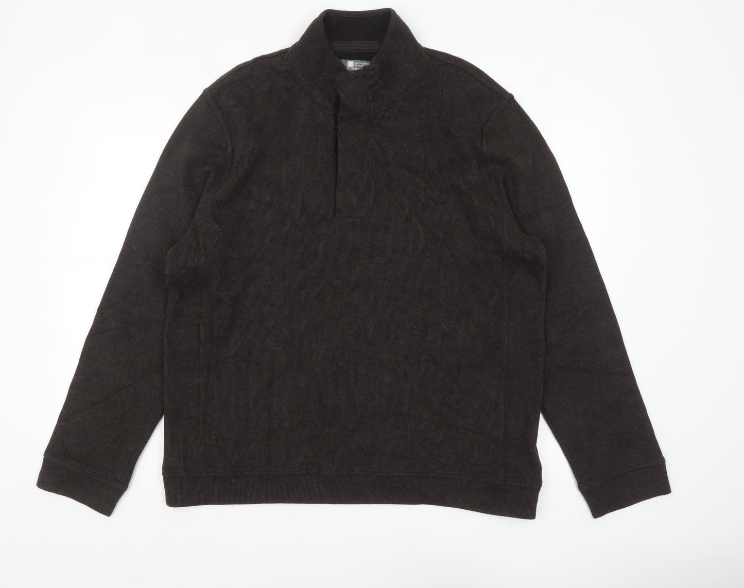 TU Men’s Brown High Neck Pullover Sweatshirt Size L Cotton Blend