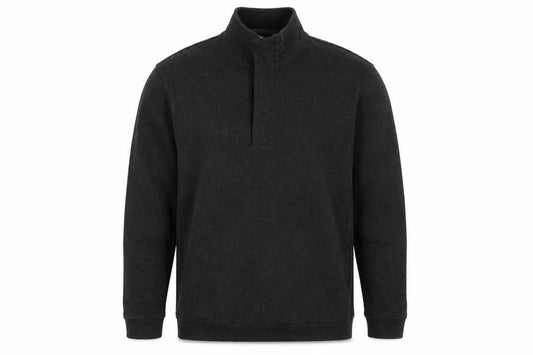 Front view of Tu Men’s Brown High Neck Pullover Sweatshirt, size L, Cotton Blend