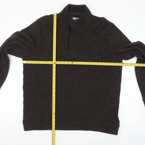TU Men’s Brown High Neck Pullover Sweatshirt Size L Cotton Blend