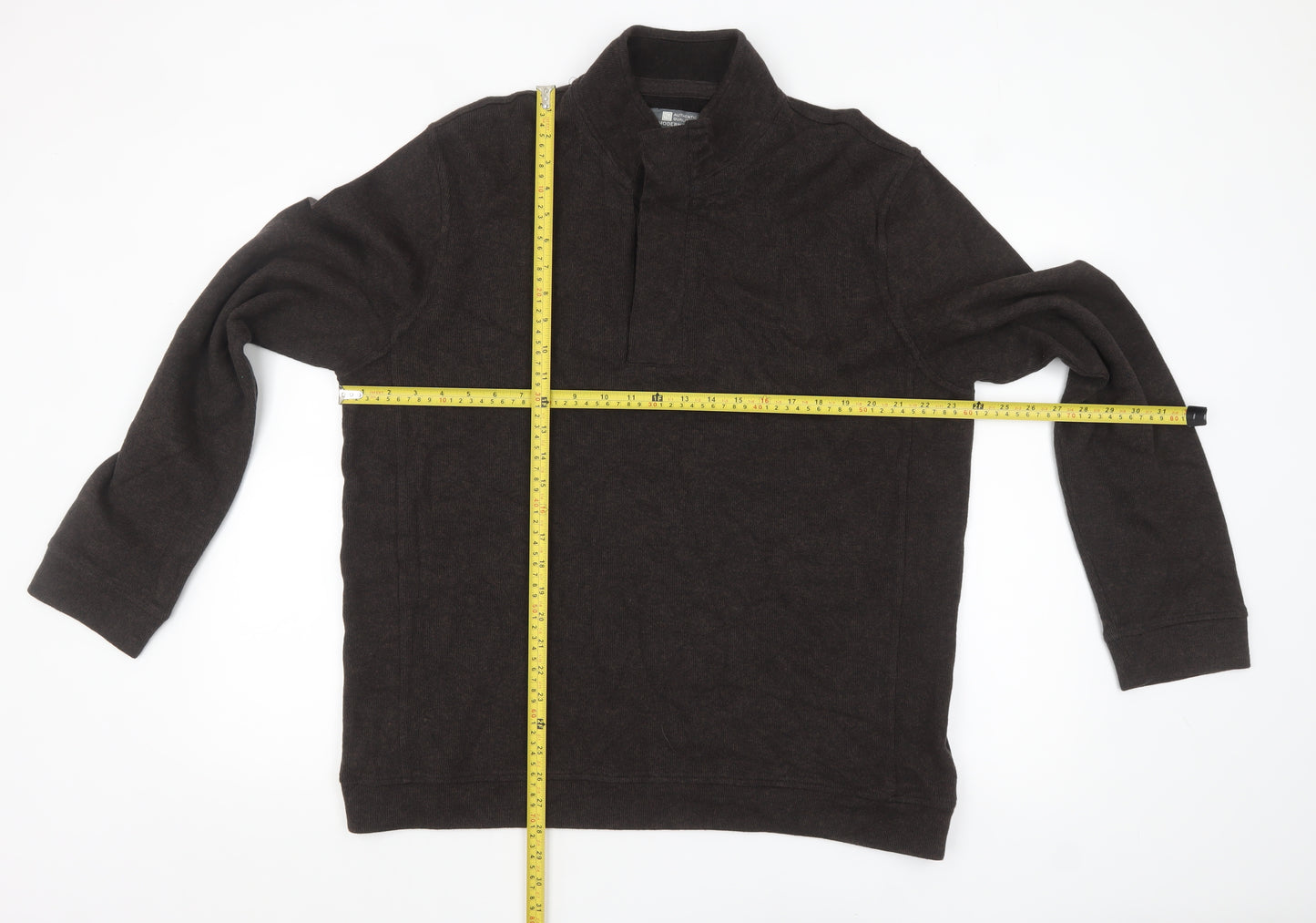 TU Men’s Brown High Neck Pullover Sweatshirt Size L Cotton Blend
