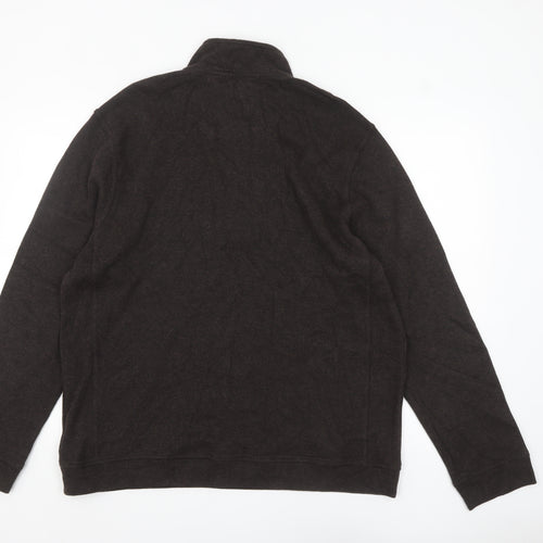 TU Men’s Brown High Neck Pullover Sweatshirt Size L Cotton Blend